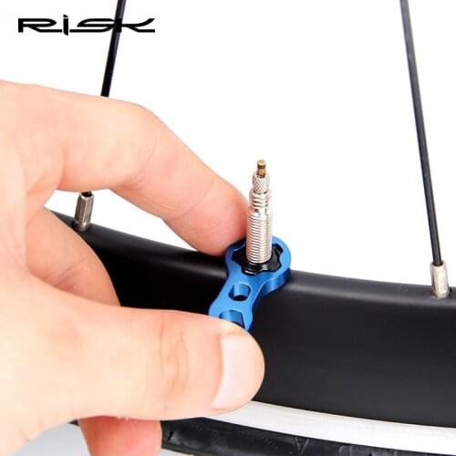 RISK Mountain Bike Presta Valve Nut with Install Wrench MTB Road Bicycle Tubeless Tire Valve Cap Vacuum Tire Nozzle Lock