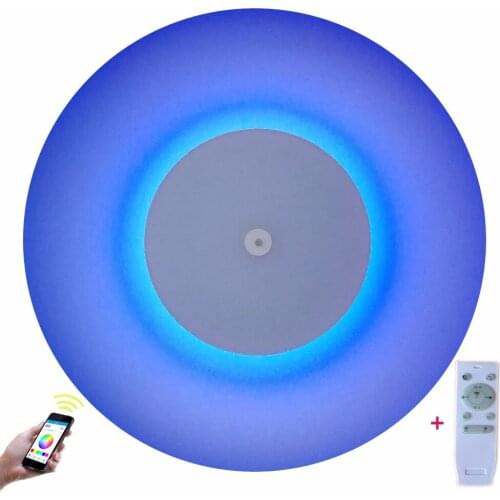 Modern APP LED Ceiling Light RGB 36W 48W Bluetooth dual Speaker Lustre Music Party Lamp Acrylic Bedroom Fixture for Living Room