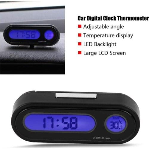 Car-Styling 2 in 1 Car Automobile Digital Clock Auto Watch Automotive Thermometer Hygrometer Decoration Ornament Clock In Car