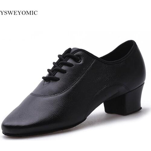 Latin Dance Shoes Men White Black Genuine Leather Comfortable Split Sole Salsa Ballroom Latin Dance Shoes For Men L-007