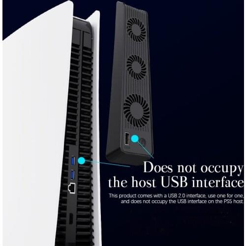 NEW LED Light Vertical Stand USB 2.0 with 3 Cooling Fan Cooler for Playstation 5 PS5 Console Host Radiator Heat Dissipation