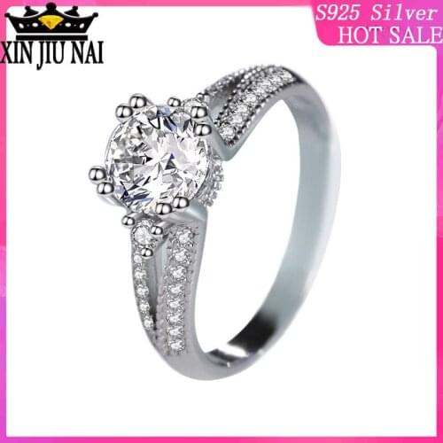 925 sterling silver New Crown court proposal retro women classic gorgeous engagement anniversary noble female moissanite ring