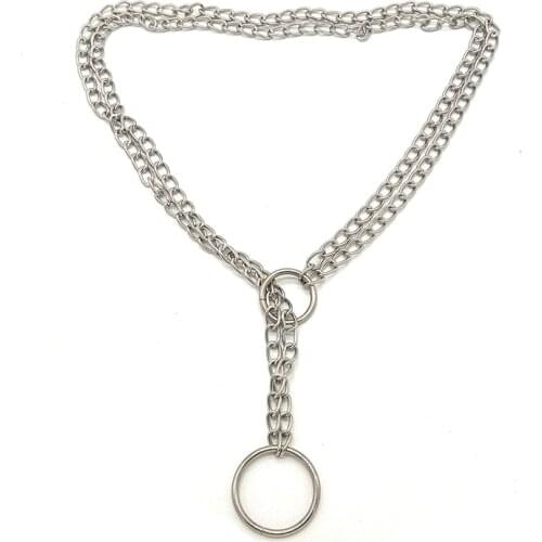 Double Chain Necklace Women Bdsm Bondage Collares Party Halskette Hip Hop Choker Punk Kolye Cool Neckleces Ketting Jewelry