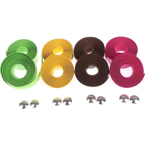 1Pair Road Bike Anti-slip Handlebar Tape Cork Bicycle Carbon Handle Belt Wrap+2 Bar Plug Bicycle Parts Bike Accessories