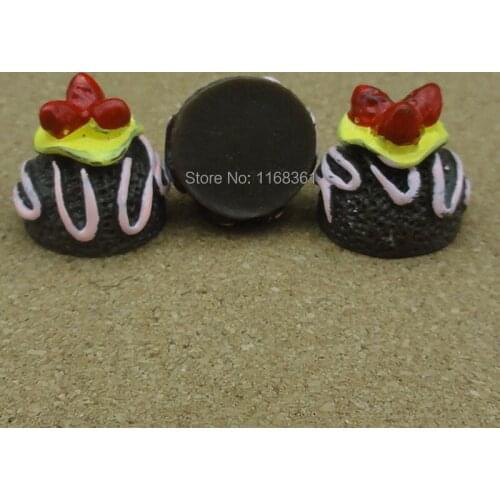 1pcs/lot resin chocolate strawberry cake 16mm Cabochons Scrapbooking Hair Bow Center Card Frame Making Craft DIY B002-2