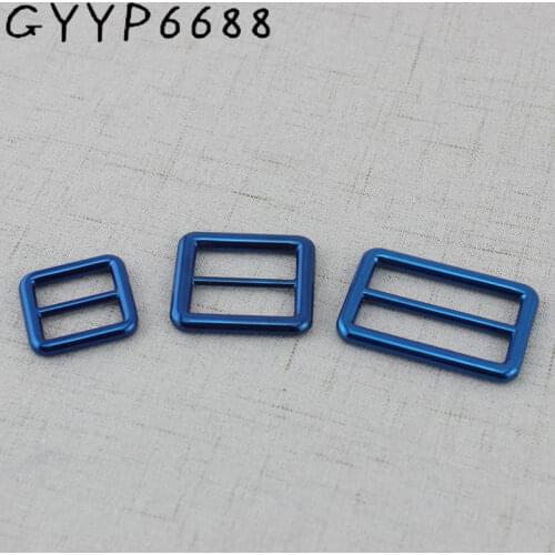 10pcs 50pcs 38mm Blue High quality Welded Belt Strap buckle Handbag webbing adjusted buckle Alloy Thicken Slider Loop buckle