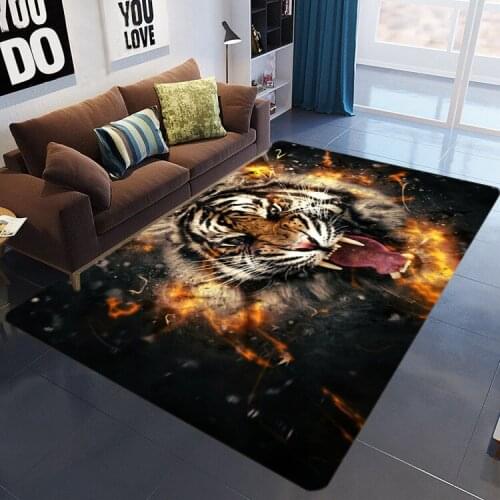 Flame 3D printed living room carpet kids bedroom floor mat parlor nordic decoration home tiger Area Rug Pastoral Carpets Custom