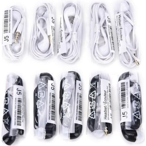 5pcs J5 Headsets In-ear Earphones Headphones Hands-free With Mic For Samsung For HTC/Xiaomi Phones