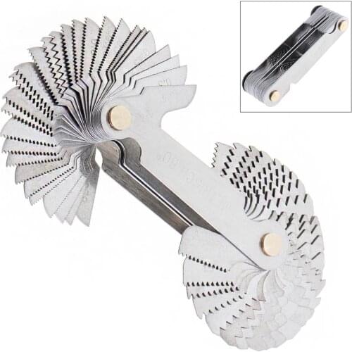 58pcs/set Metric & Imperial &US Screw Gauge Whitworth 55 Degree&Metrisch 60 Degree Thread Pitch Gauge for Industrial Measurement