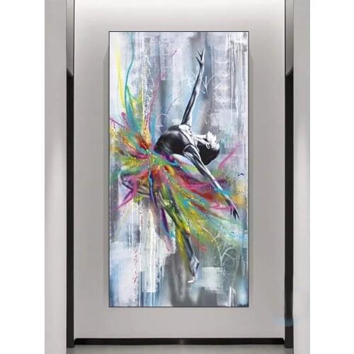 Abstract 5D Diy Diamond Embroidery Dancing Ballerina Round Rhinestone Full SquareDiamond Painting Cross Stitch NeedleworkZP-4573