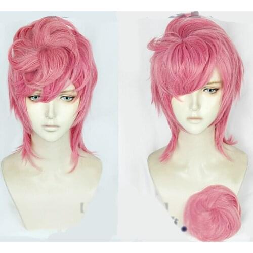 Anime Trish Una JoJos Bizarre Adventure Golden Wind Wig Cosplay Costumes Prop Synthetic Heat Resistant Hair for Women Men