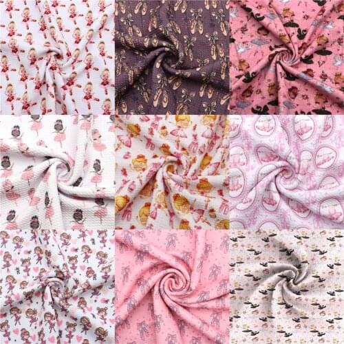 Ballet Ballerina Printed Bullet Textured Liverpool 4 Way Stretch Spandex Knit Fabric For Baby HeadWrap Scrunchies