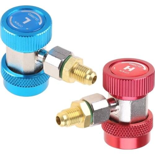 2Pcs R134A H / L Adapters Quick Coupling Air Conditioner Coolant Adjustable New F19A