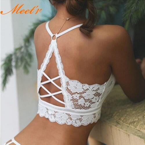TERMEZY Women Hollow Out Bralette Solid Color Beauty Back Lace Underwear Sexy Vest Female Add pad Wireless Bra Seamless Lingerie