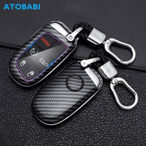 ATOBABI ABS Car Key Cases Cover For Dodge Charger Challenger SRT Durango Jeep Renegade Compass Grand Cherokee Chrysler C300 C200