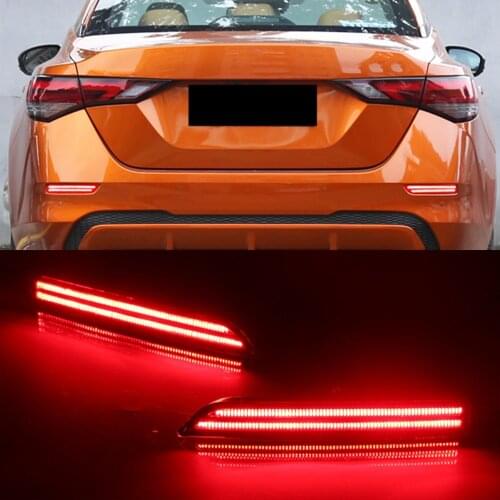 CSCSNL 1 Pair LED Rear Bumper Reflector Lights Car Turn Signal Brake lamp Fog Lamp for Nissan Sentra Sylphy 2020 2021