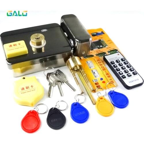IC Electric Door Gate Lock Access Control System Electronic Integrated RFID Door Rim lock W/ 1000 Users IC Reade