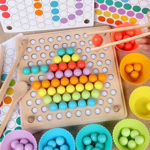Wooden Beads Game Montessori Educational Early Learn Children Clip Ball Puzzle Preschool Toddler Toys Kids For Children Gifts