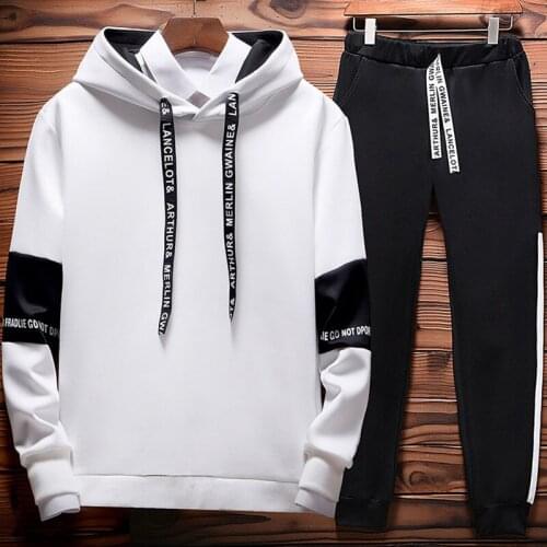 Men Sets Tracksuit Fashion Hooded Hoodies +Pants Casual 2 Pieces Suit Sportswear Sports Suit for Men Clothes