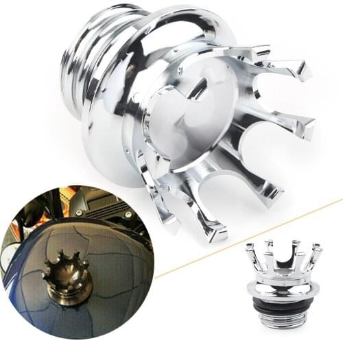 Motorbike Fuel Tank Gas Oil Cap King Crown Style Cover For Harley Sportster 883 1200 Road King Dyna FLST 1996-2018 Softail