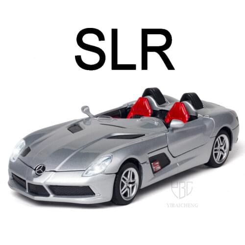 1/32 SLR Roadster Diecast Alloy Cars Model Children Toy Metal Racing Super Car Boy Gifts Collectible Roadster With Sound Light