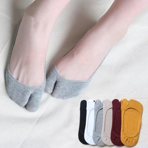 White Color Shallow Mouth Two-toed Socks Cotton Summer Low-cut Split Toe Socks Pig Hoof Socks Toe Two-finger Socks