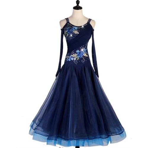 New Ballroom Dance Dresses Womens Performance Long Sleeve Adult Waltz Tango Dance costumes