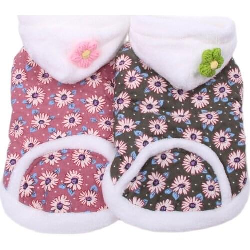 New Dogs and Cats Coat Hoodie Chrysanthemum Design Pet Puppy Jacket Autumn/Winter Clothes 2 Colours