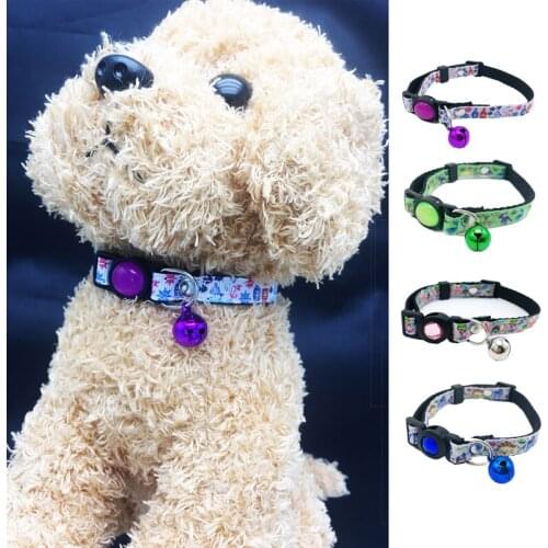 Bonzerpet Pet Cat Puppy Collars Adjustable Necklace Crystal Collar With Bells For Small Little Baby Dogs Cat Collars 18-30cm