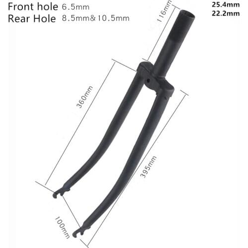 Bicycle Front Fork Threaded 700C Electroplated Silver Black Chromium Molybdenum Steel Bike 25.4mm Head Pipe Cycling Part