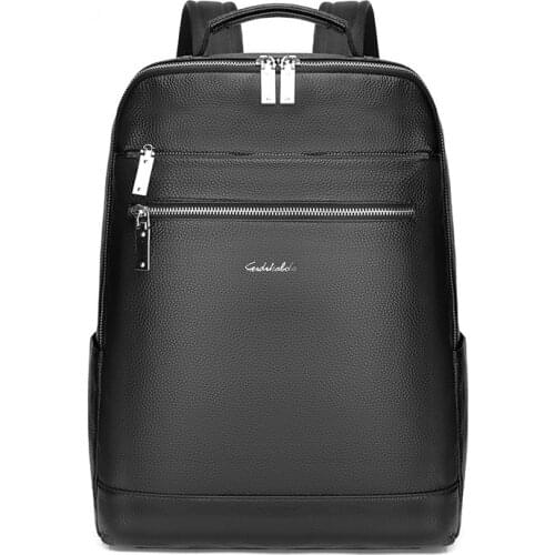 New Natural Cowskin 100% Genuine Leather Mens Backpack Fashion Large Capacity Shoolbag For Boy Leather Laptop Backpack Bag