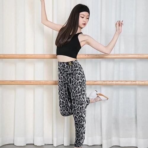 Leopard Latina Dance Pants For Girls Latin Ballroom Dance Costume Kids Practice Wear Rumba Dancewear Tango Dance Outfits JL1456
