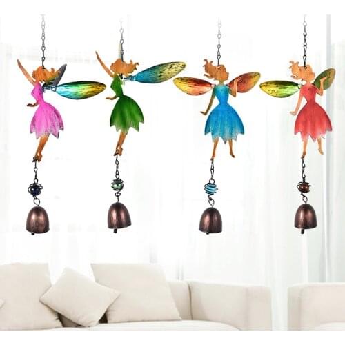 Fairy Angel Wind Chimes Spinner Romantic Metal Art Wind Bells Musical Hanging Decoration Outdoor Garden Patio Yard Windows Doors