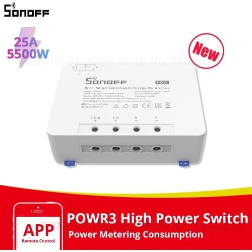 SONOFF POW R3 Wifi Smart Switch 25A Power Energy Monitoring Timer For Smart Home Automation Work with Alexa Google Home