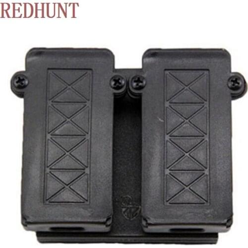 Universal Molle Double Magazine Pouch Tactical Belt Clip Ammo Pouch Holder for 9MM Pistol Mag Case for Hunting Accessories