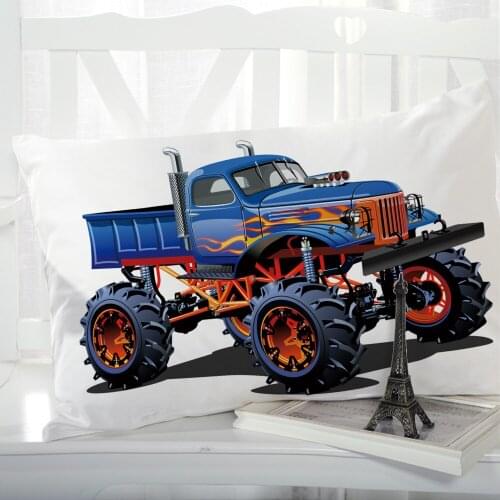 1pc Cartoon Childrens Pillow cover Pillow case Bedding Pillowcase Pillowcovers decorative 50x70 3D for kids baby Car fire