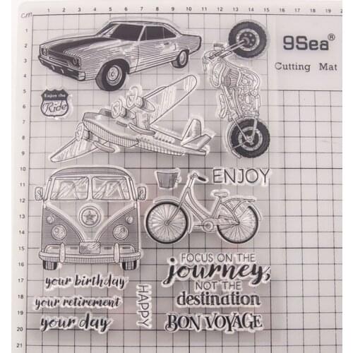 1pc Airplane Bus Transparent Clear Silicone Stamp Seal Cutting DIY Scrapbooking Rubber Coloring Embossing Diary Decor Reusable