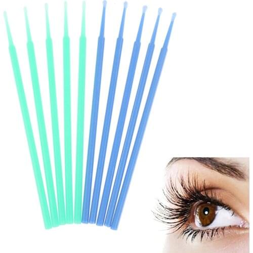 100Pcs Micro Brush Cotton swab Individual Lash Removing Mascara Swab Eyelash Extension Tool