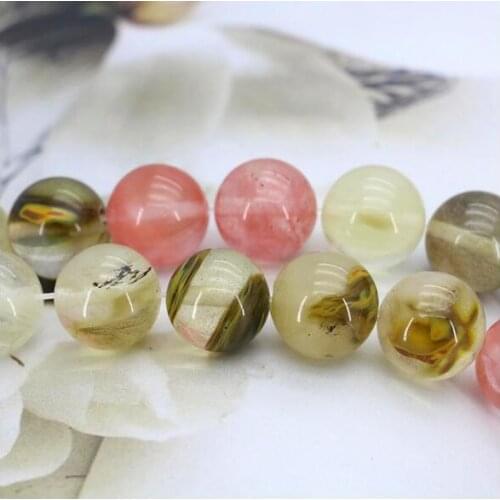 14mm rose multicolore pastèque tourmaline ronde perles en vrac 15 "