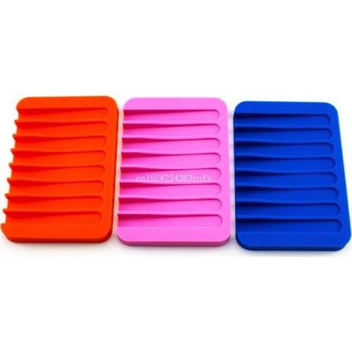 200pcs Silicone Soap Box Kitchen Bathroom Flexible Soap Dish Plate Holder Tray Wholesale