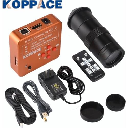 21MP HDMI USB Industrial Video Microscope Camera Digital Zoom Lens HDMI Output + 100X C Interface Lens for Mobile Phone Repair