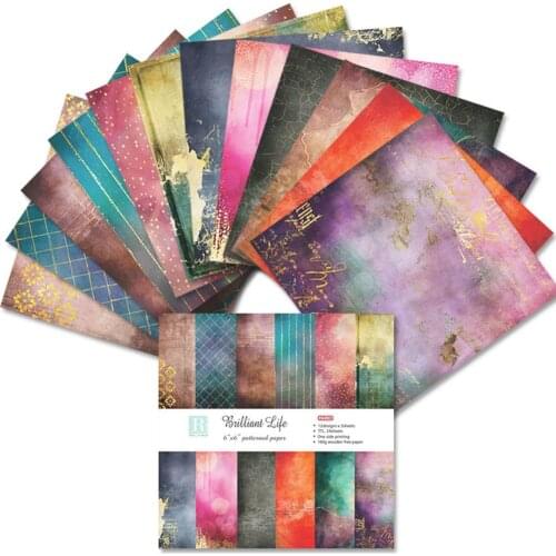 24 Sheets Retro Scrapbooking Pads Paper 6 Inch Beilliant Life Origami Art Background Paper Card Making DIY Scrapbook Paper Craft