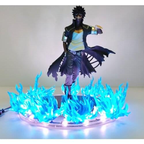 My Hero Academia Anime Figures Dabi Blue Fire Scene DIY Led PVC Toy 17cm Boku no Hero Academia Dabi Statue Action Figurine Doll