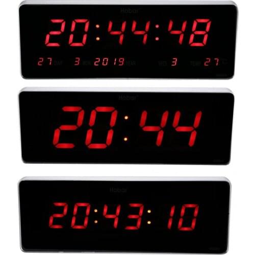 Digital Wall Clock Modern Design Digital LED Calendar Clock Temperature Wall Clocks EU Plug 110-240V Wall Watch clock