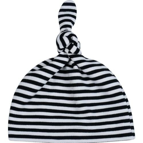 Lovely Pure Cotton All Code Baby Striped Hat Simple European And American Children Knotted Hat Five Styles Available