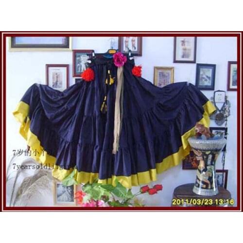 Cotton 4tiered 18yards Ats Gypsy tribal belly dance skirt with border EI02