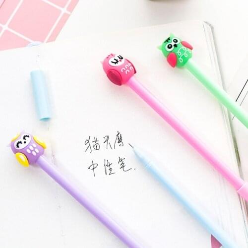 1 Pcs Cute Owl Gel Pen Escolar Kawaii Writing Stationery Student School Office Novelty Signing Pens Supplies Papelaria