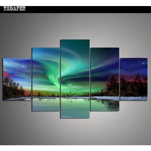 HD Printed Painting Canvas Printing Aurora painting Room decor print poster picture canvas Framed Art HG-017
