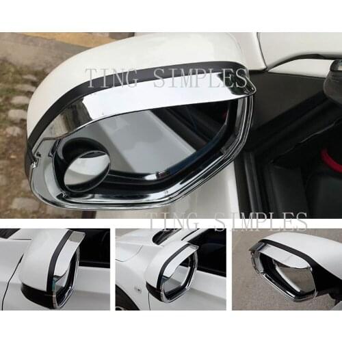 Chrome ABS Car Rear View Mirror Rain Eyebrow Frame Trim For Honda XRV/XR-V Vezel 2015 2016 2017 2018 2019 Auto Styling moldings
