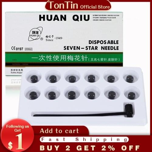 Plum needle therapy Relieve dysmenorrhea insomnia Sterile seven star plum blossom skin needles with double heads